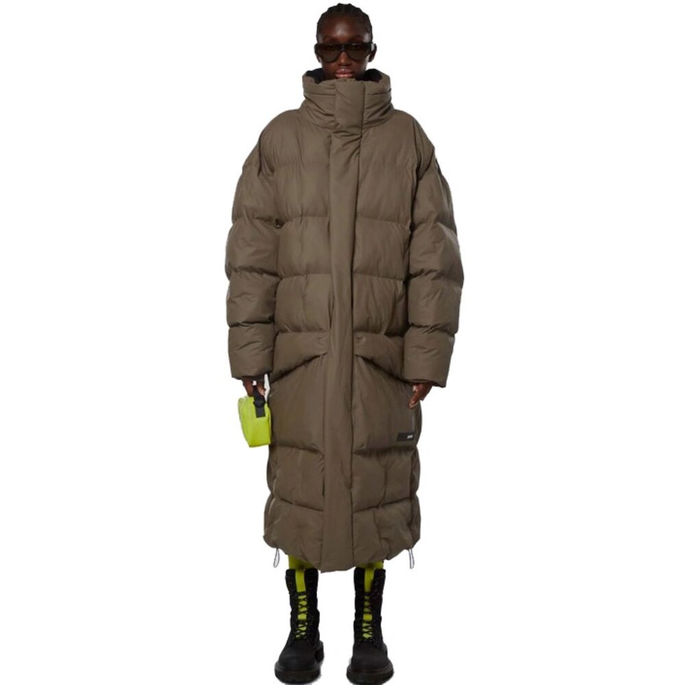 Rains Brown Puffer Coat
